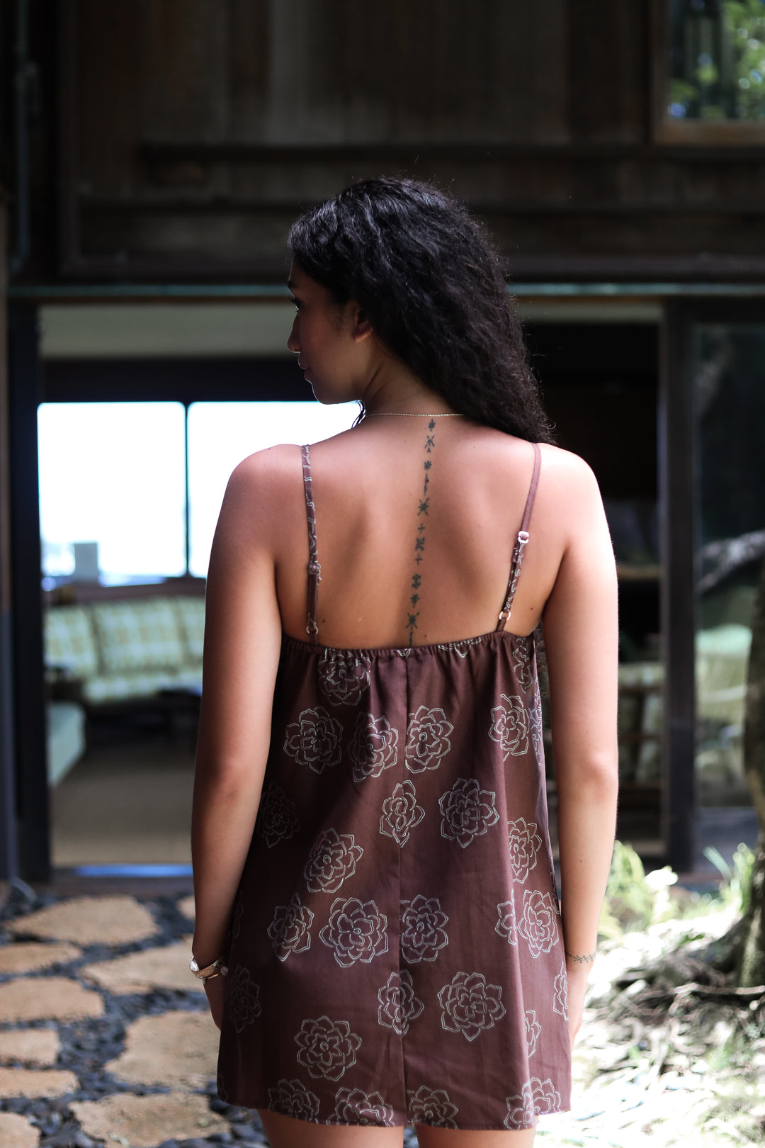 Anne Dress in Gardenia - Espresso