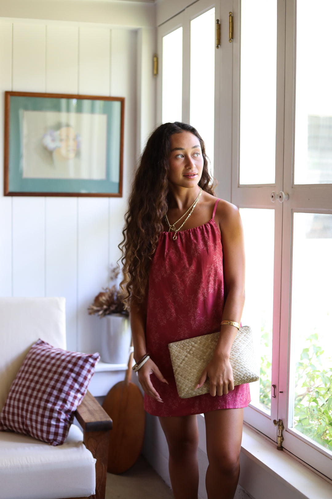 Ann Dress in Honohono - Berry