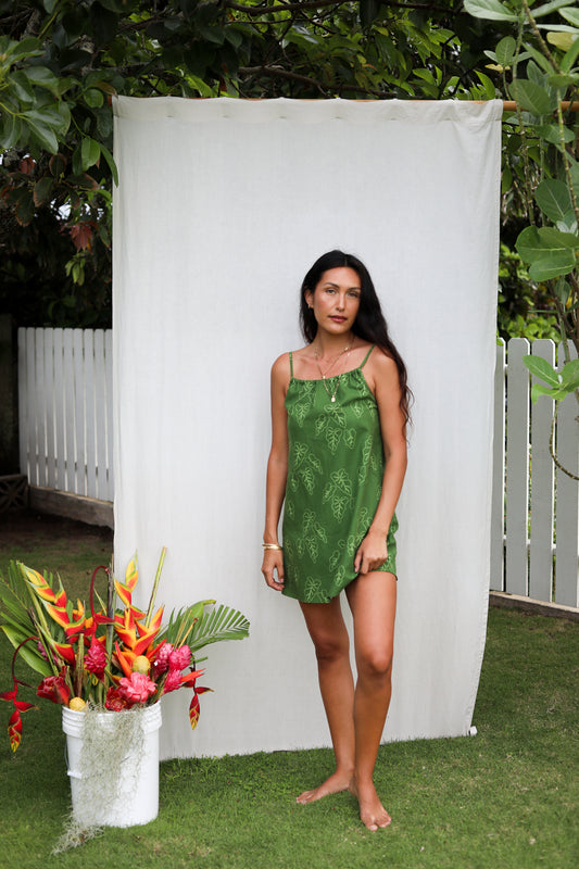 Anne Dress in Kalo - Moss