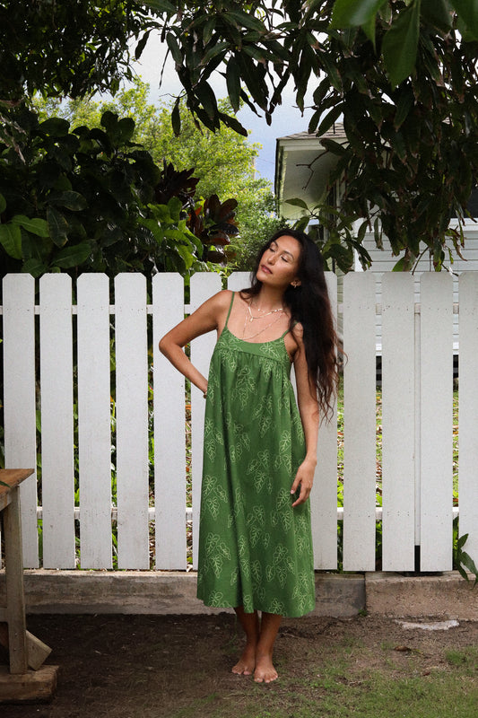 Haruko Dress in Kalo - Moss