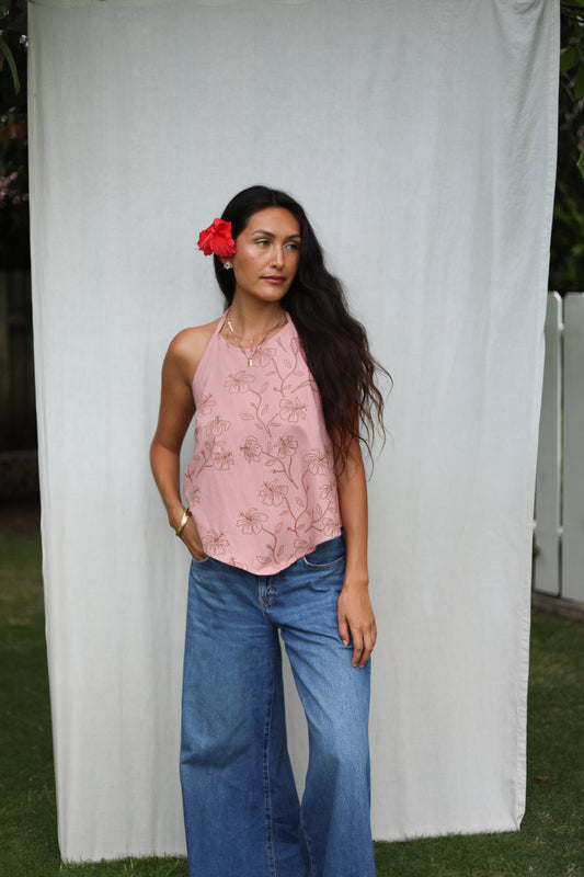 Miyoko Halter top in Hibiscus Isle
