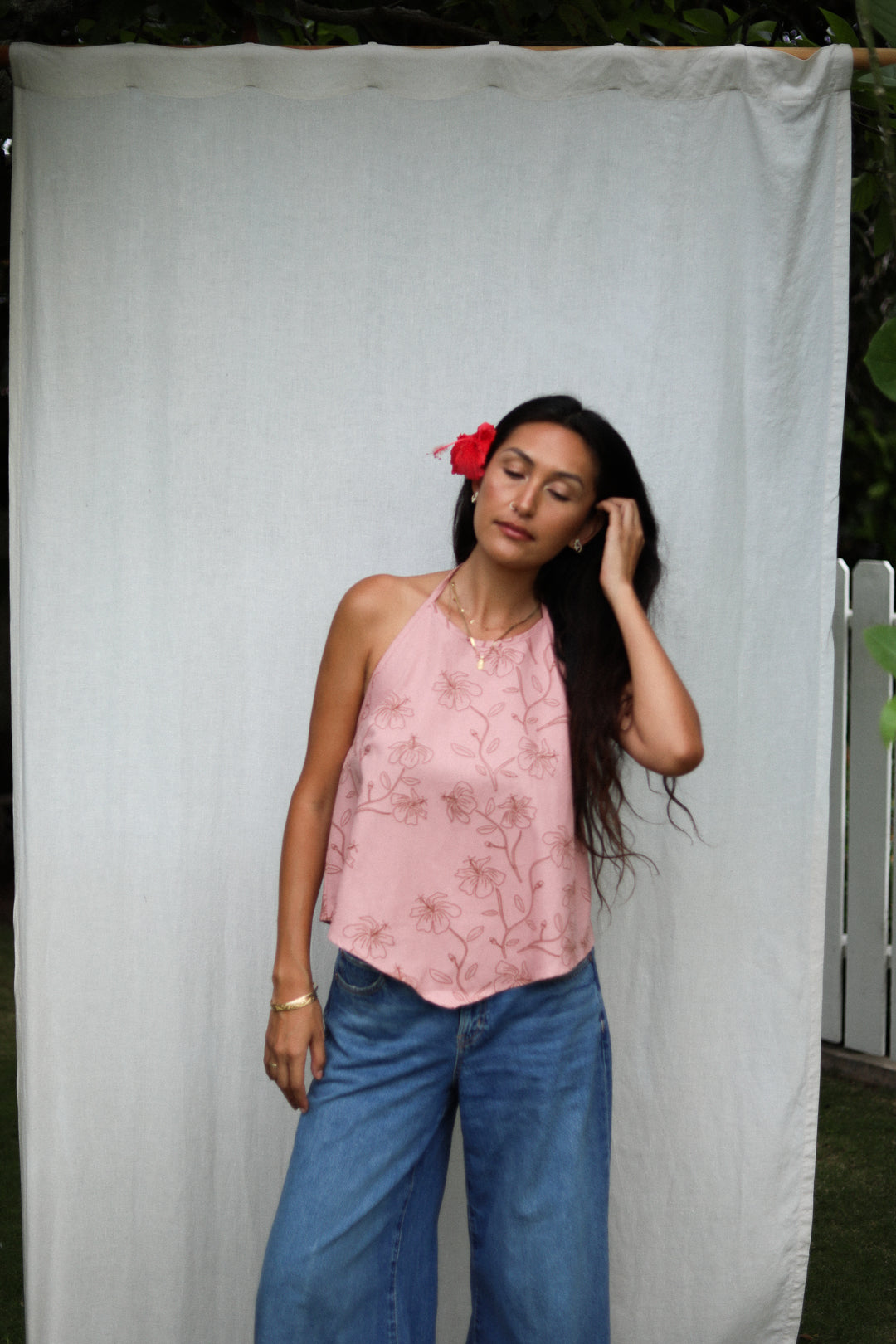 Miyoko Halter top in Hibiscus Isle