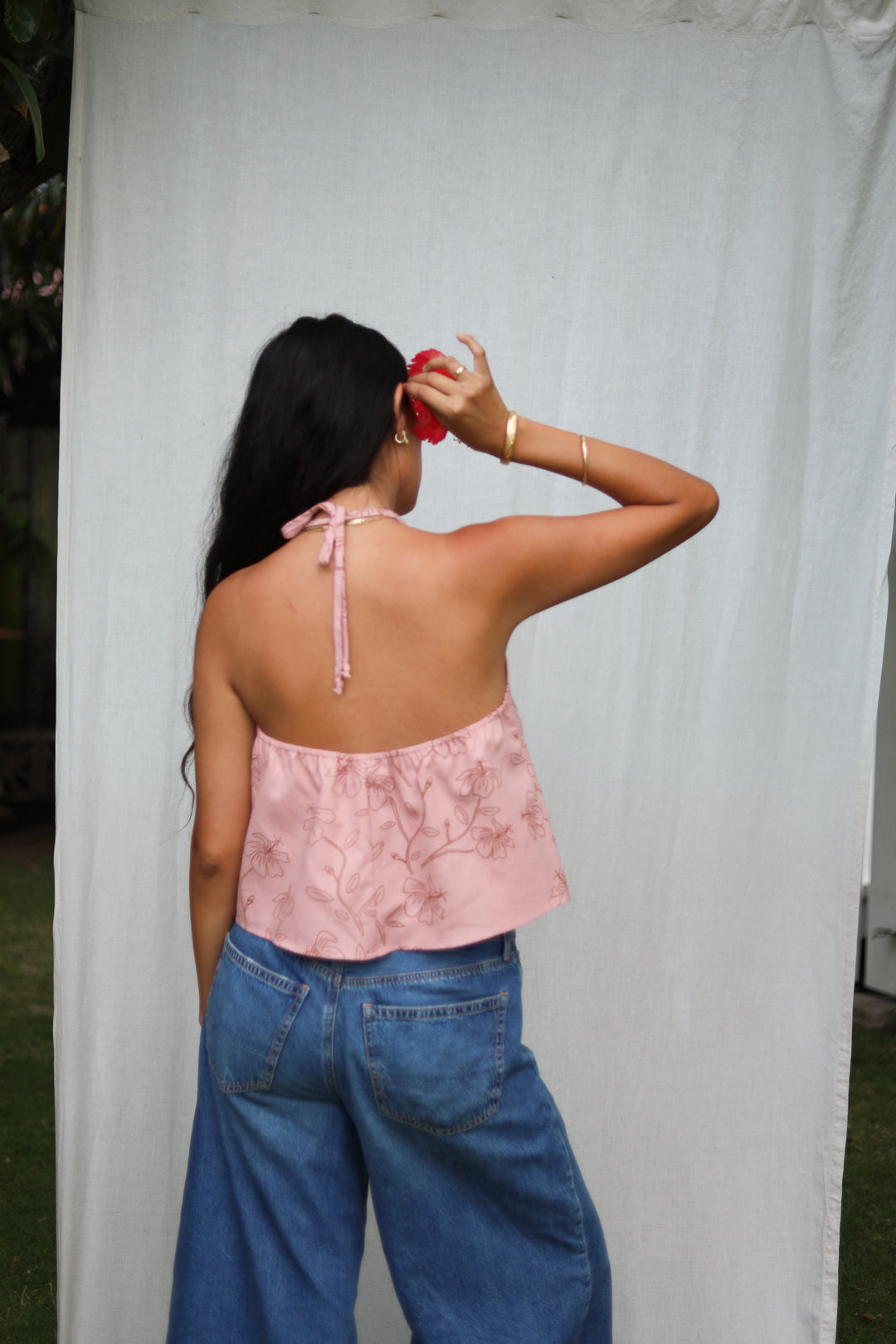 Miyoko Halter top in Hibiscus Isle